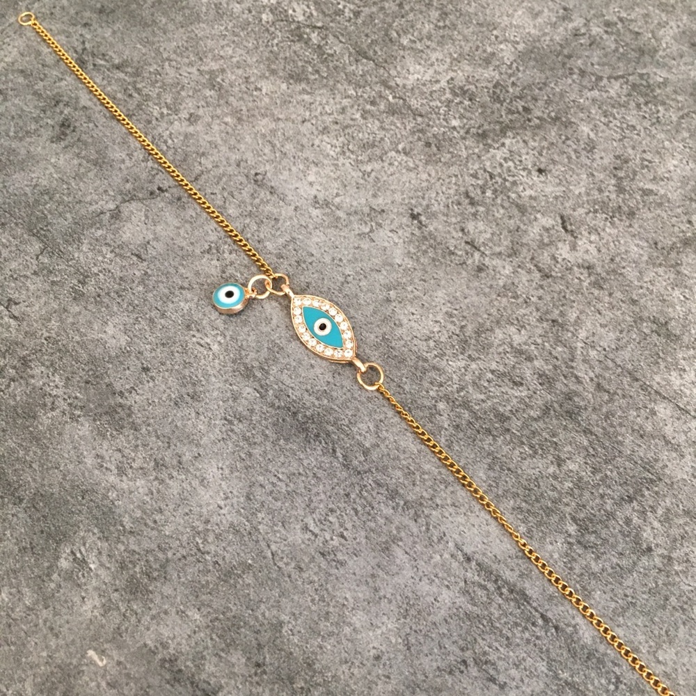 Evil Eye š§æ Anklet Stainless Steel Gold Plated š§æ - Picture 3 of 7